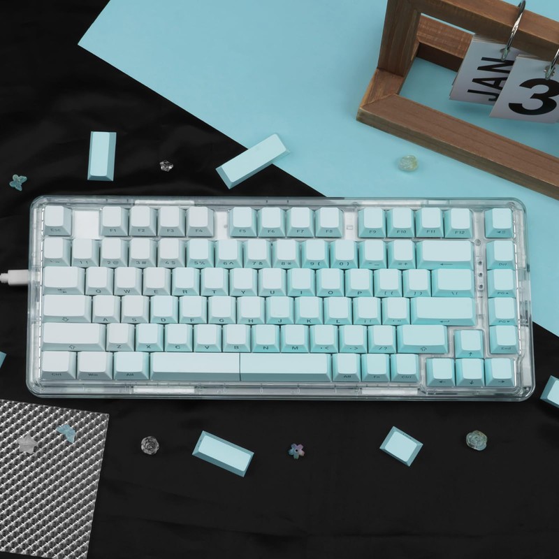 JOLINTAL Gradient Lake Blue Keycaps 121 Keys, Shine Through PBT