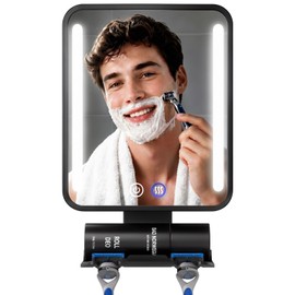Shower Mirror Fogless for Shaving, Anti-Fog Shaving Mirror with Light