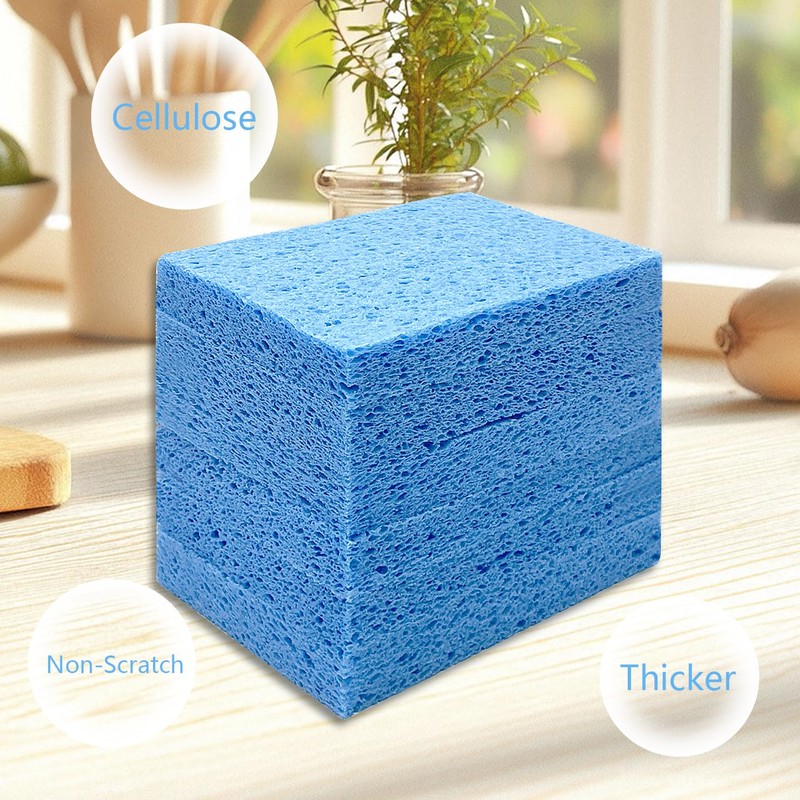 Cellulose Sponges, Large Size 4" x 6" x 1" -