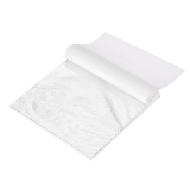 MECCANIXITY 100 Pcs Gold Leaf Sheets 6" x 6" Imitation Gold Foil Sheets for Crafts,Picture Frames,Sculpture,Nails and DIY Arts Decoration,Silver