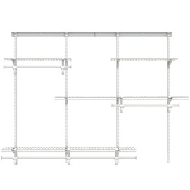PROWORX 4-6 Ft Closet Organizer System, Adjustable Metal Wire White Closet System, Expandable Walk in Closet Organizers and Storage System, Closet Shelves with Hanging Rods