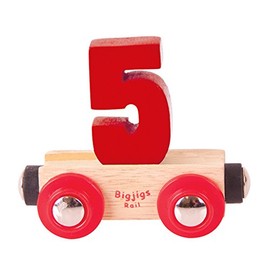 Bigjigs Rail Rail Name Number 5 (Dark Red)