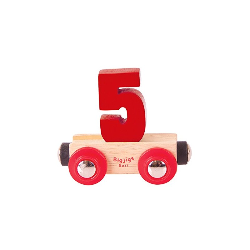 Bigjigs Rail Rail Name Number 5 (Dark Red)