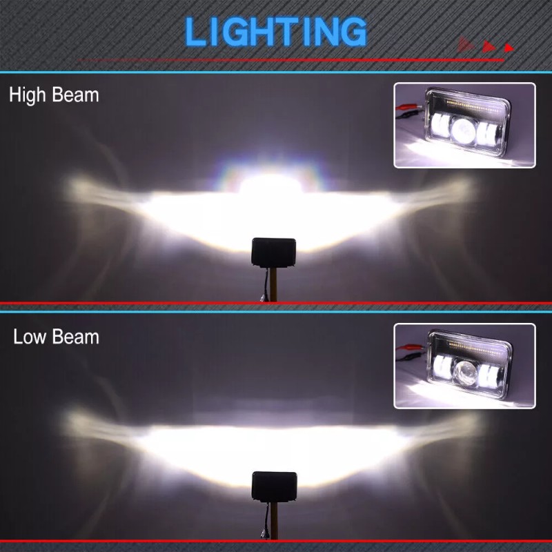 uspart- 4pcs Fit Pontiac Firebird Trans AM 1977-1981 4x6" LED