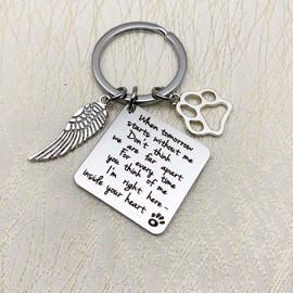 Pet Bereavement Memorial Remembrance Gift - When Tomorrow Starts Without Me Paw Prints Keychain Dog Cat Loss Gifts for Pet Owner Sympathy Gifts