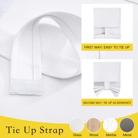 NICETOWN Blackout Door Curtains Room Darkening Sidelight for Door Window, Thermal Insulated Tie Up Shade Small Window Covering Blinds for Front Door/Classroom Door, Pure White, 1 Panel, 10" W x 30" L