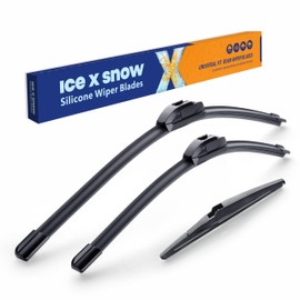 ICEXSNOW® Silicone Windshield Wiper Blades Replacement for 2018 2019 2020 2021 2022 2023 Jeep Compass (Pack of 3) Automotive Replacement Windshield Wiper Blades,24"+18"+10"(A)