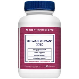 The Vitamin Shoppe Ultimate Woman's Gold Multivitamin - with Iron, B Vitamins & Vitamin D3 | Supports Energy Production, Bone & Immune Health | (180 Tablets)