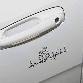 Rosojodg Rosojodg Schwarzer Autoaufkleber, Pferd Herzschlag Liebe Auto Selbstklebend Fenster Tr Aufkleber Dekoration Automobile Decals Autozubeh?r
