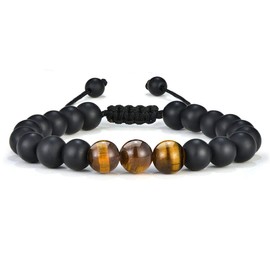 M MOOHAM Bracelets for Men Gifts - Mens Beaded Bracelets Tiger Eye Bracelet Men Unique Gifts for Men Who Want Nothing Gifts for Teen Boys