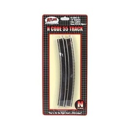 N Code 55 Nickel Silver 15" Radius Full Section Track (6) Atlas Trains
