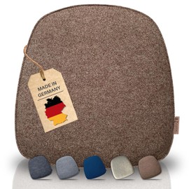 kontor28® - Seat Cushion Felt Handmade in Germany | Seat Cushion Chair 39 x 40 cm Made of rPET Felt Extra Soft and Robust Padding | Seat Cover Chair for Indoor and Outdoor Use | Natural Mottled Set of