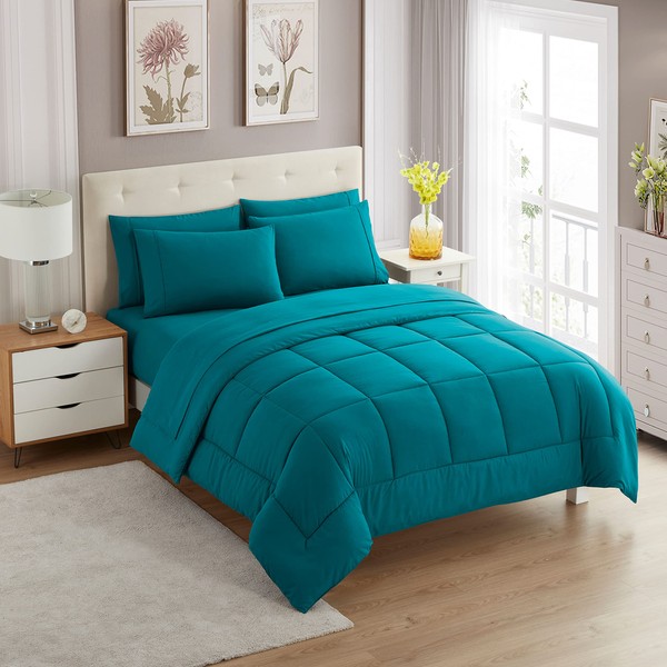 Sweet Home Collection 5 Piece Comforter Set Bag Solid Color