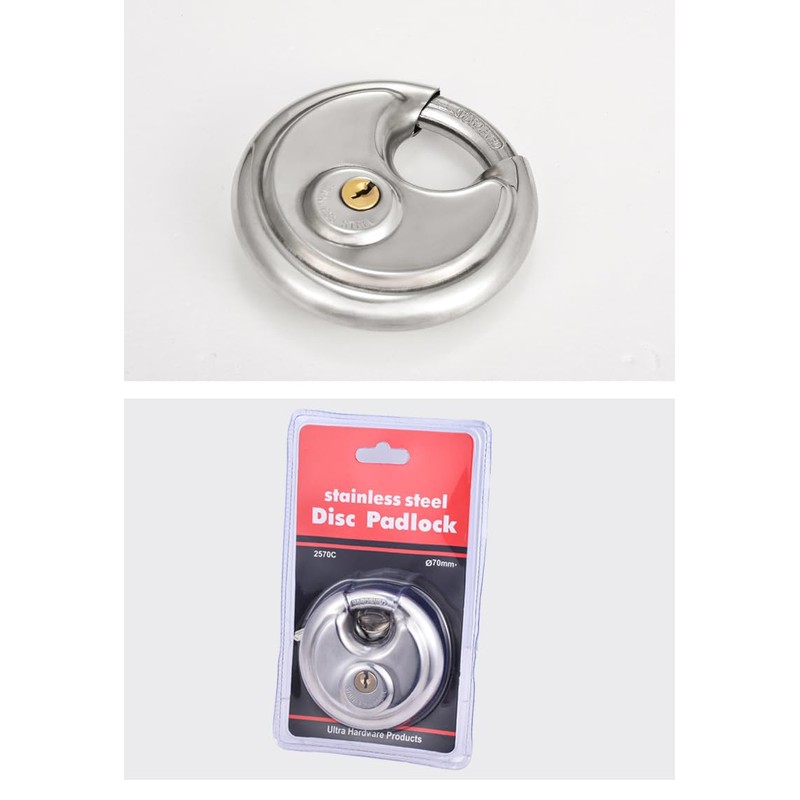 ieron Round Padlocks with 2 Keys, 70mm Heavy Duty Waterproof