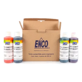 Enco Kit De 4 Tintas Comestibles Para Impresora Enco 250 Ml