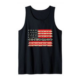 Stars Stripes and Equal Rights Vintage American Flag Tank Top