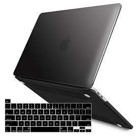 IBENZER Compatible with 2022 M2 MacBook Pro 13 Inch Case 2021 2020 M1 A2238 A2289 A2251 A2159 A1989 A1706 A1708, Hard Shell Case & Keyboard Cover for Mac Pro 13 Touch Bar, Black, T13-BK+1A