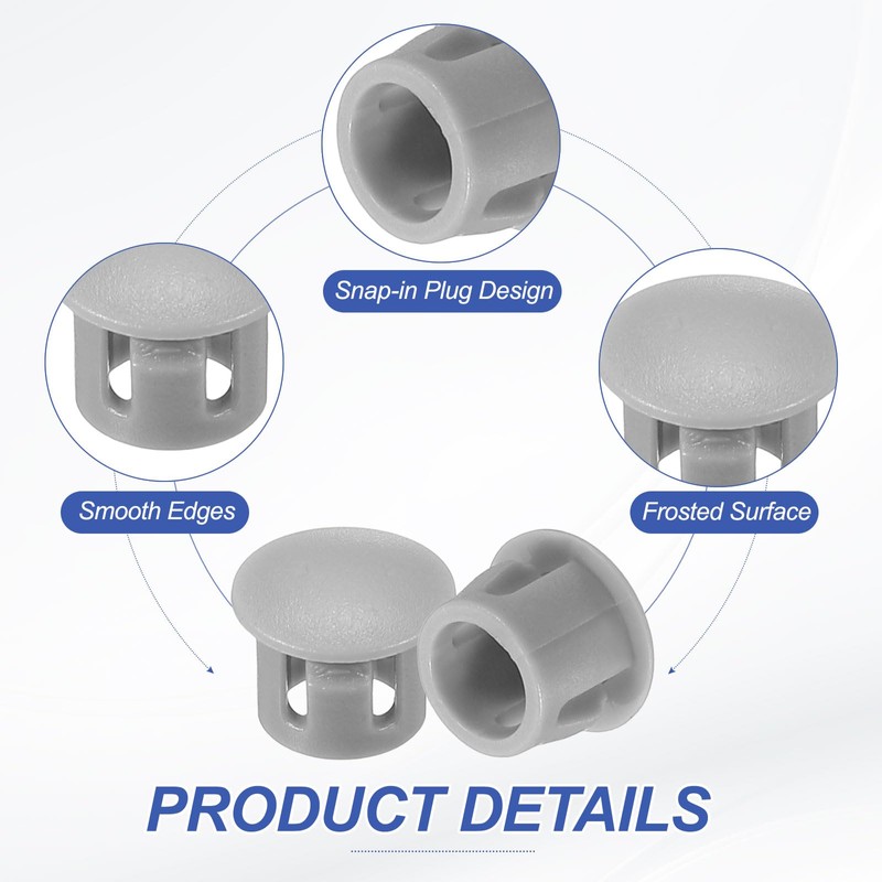 PATIKIL 8mm/5/16 Plastic Hole Plugs, 40 Pcs Flush Type Round
