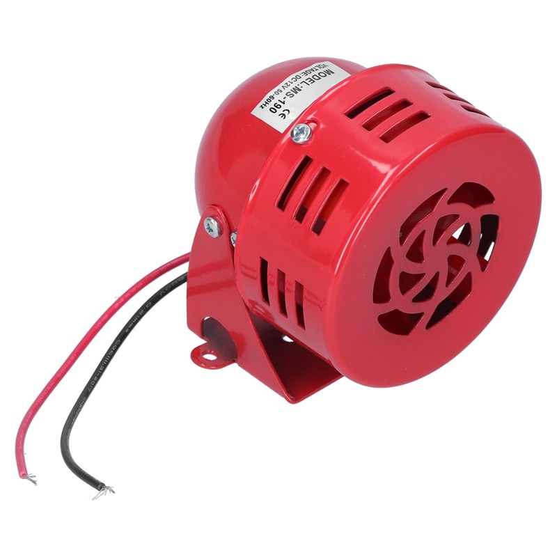 BERM Electric Motor Siren Alarm Mini Red Stainless Steel Shell