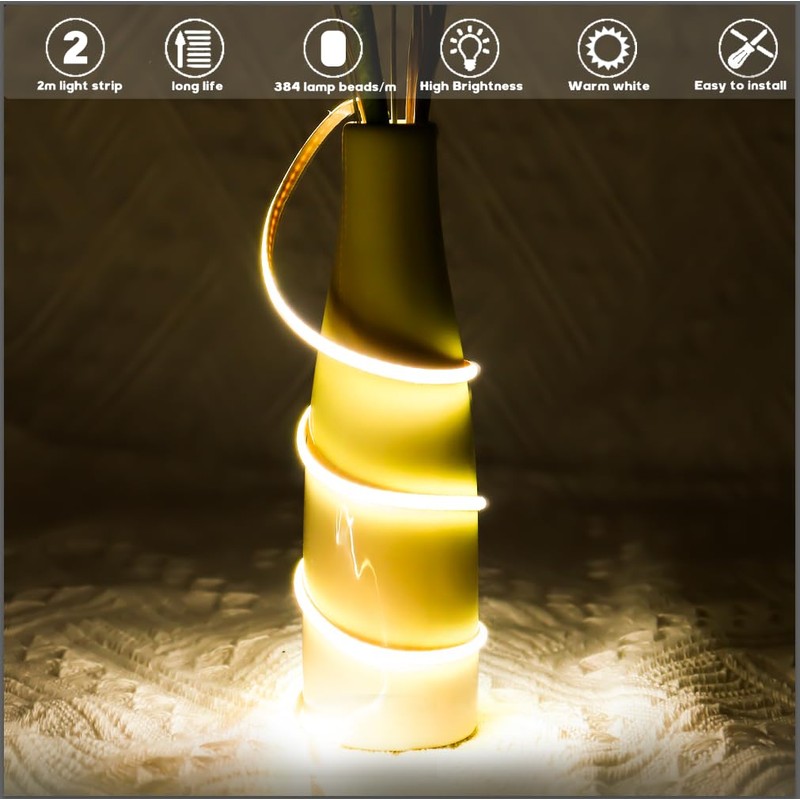 COB LED Strip 24 V Warm White 3000 K 2