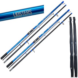 2 Lidsters Fishing 14ft rod 3pc 4.2m Blue Ocean sea Beach Pier fishing rods + Cloth