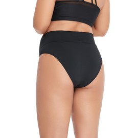 Zohamung Bestselling Trimmer Curvy Women Black Crossover High Cut V Waisted Cheeky Bikini Tankini Bottom