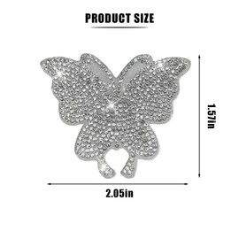 2PCS Crystal Car Stickers Butterfly Bling Rhinestone Decals, Self Adhesive Car Decoration Stickers Glitter Rhinestones Decal, Car Decals Interior Accessories for Cars Bumper Window Laptops