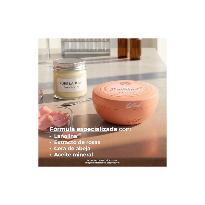 TEATRICAL - Crema Facial con Rosas y Laolina. Tarro con