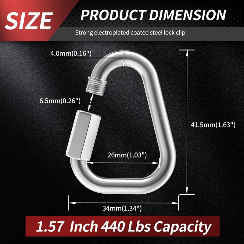 1.57 Inch Delta Quick Links 5/32 Inch 316 Stainless Steel