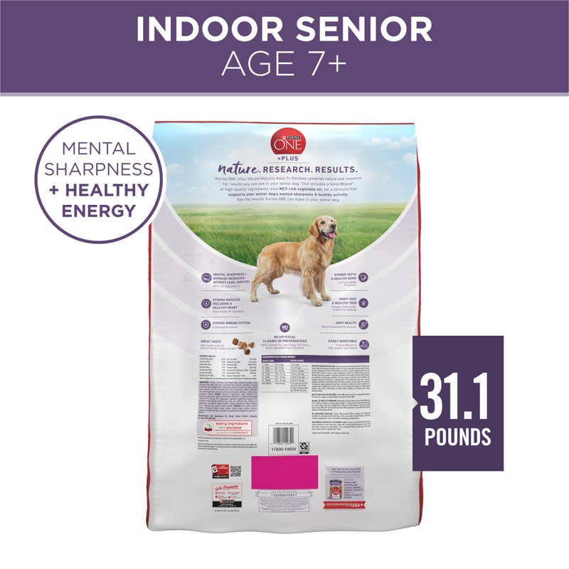 Purina ONE High Protein Dry Senior Dog Food Plus Vibrant