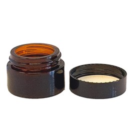 Brown Glass Cosmetic Tinted Jars 10ml with Black Screw on Lids, Travel/Sample Size Small Cosmetic Containers for Creams, Lotions & Cosmetics - 10ml Pots (6 Pack)