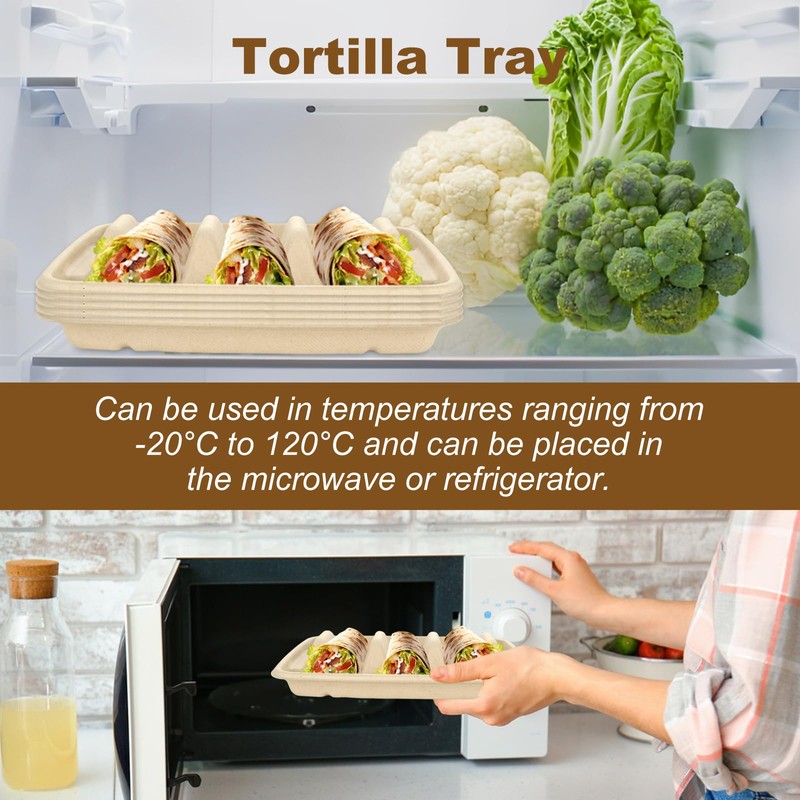 CertBuy 100 Pack Disposable Taco Holders for Party, Premium Disposable
