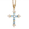 RIZILIA Crucifix Cross Pendant with 45cm(18") Chain & Trapezoid Cut