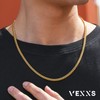 VEXXS 3/4/5/6 mm Men's Curb Chain, 18 K Gold Plated