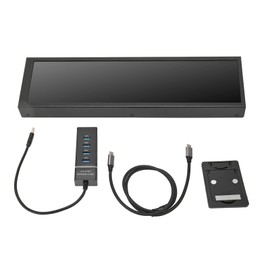 8.8in Computer Temp Monitor IPS 1920x480 60Hz for AIDA64 USB C Interface CPU GPU SSD Data Temperature Monitor for Raspberry Pi Black