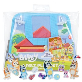Bluey Felt Playhouse, Double-Sided Play Scene with Built-in Storage, 20 Felt Characters & Accessories, Travel-Friendly Bluey Toys, Road Trip Essentials, Toddler Activities, Fun Toys & Games