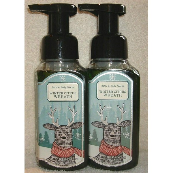 Bath and Body Works 2 Pack Winter Citrus Wreath Gentle Foaming Hand Soap 8.75 Oz