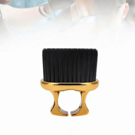 TENOL Neck Face Duster Brush Men's Beard Brushes Ring Design Easy Carrying Haircut Cleaning Tool Soft Barber Brushes for Barbershop, Gold