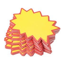 sourcing map Blank Star Burst Sale Signs Price Tags Fluorescent Star Pricing Labels 100x130 mm Colors for Retail Sales Pricing, Pack of 100