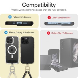 CYRILL by Spigen Charm Strap, Premium Vegan Leather Universial Cell Phone Strap [Crossbody and Wristlet Strap for Phone] - Black