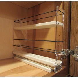 Vertical Spice - 2x1.5x11 DC - Spice Rack w/1 Drawer 2 Tiers - 5 Regular/5 Half-Size Capacity - Size: 2.3" Width x 9.25" Height x 10.6" Depth - Made In USA