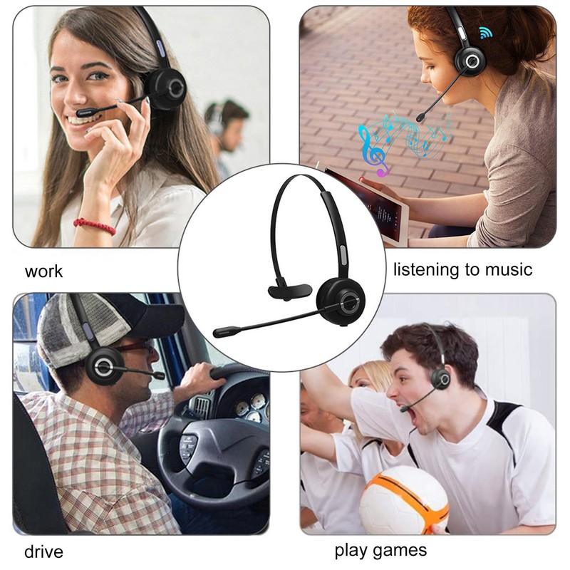 Call Center Headset Noise Cancelling Comfortable Adjustable Bluetooth Headset with