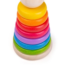 Bigjigs Toys My First Wooden Rainbow Stacker - Stacking Rings