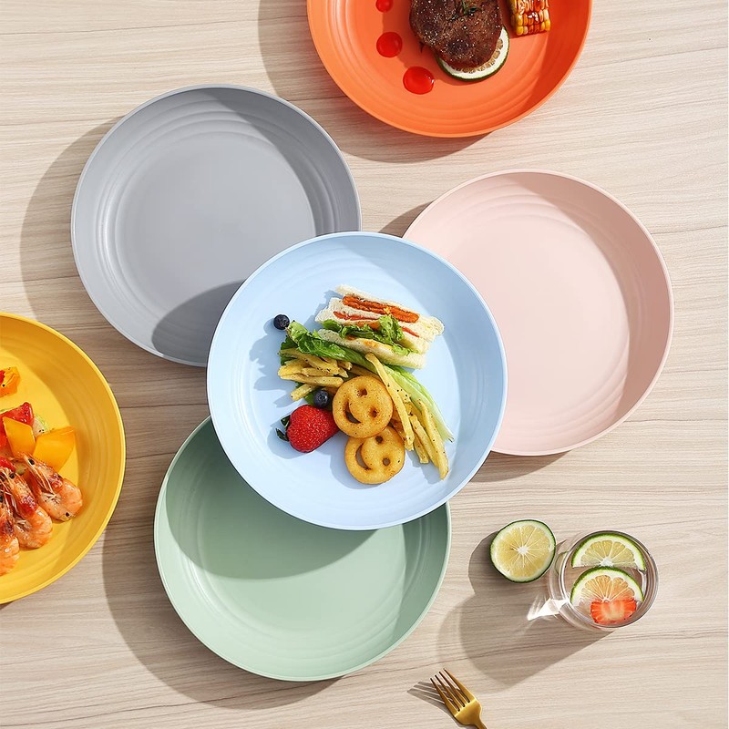 Berglander 9 Inch Plastic Deep Dinner Plates Set of 8