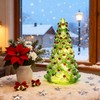 Christmas Decor,Mercury Glass Tree Lights with Timer.Lighted Glass Tabletop Christmas
