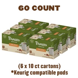 Panera Bread Light Roast Single Serve Coffee Cups, 100% Arabica Coffee, Kosher, 10 Count (Pack of 6)