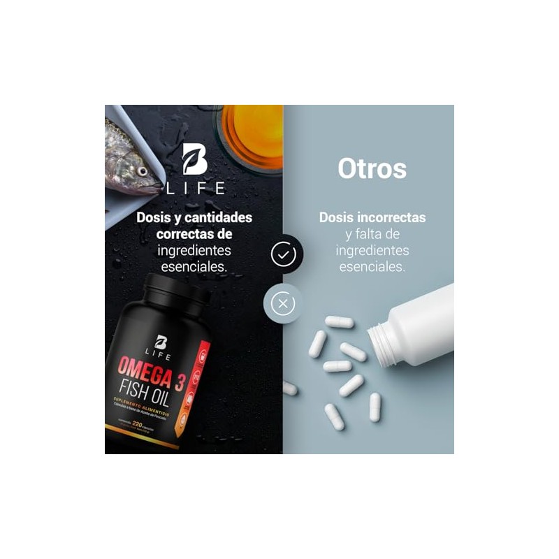 B Life Omega 3 Aceite de Pescado 220 Cápsulas con