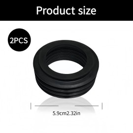 Flush pipe connector seal for flush-mounted cistern, rubber sleeve, inner diameter 36-45 mm, outer diameter 60 mm, height 26 mm, rubber sleeve for toilet flush pipe, drain pipe and drain pipe, drain