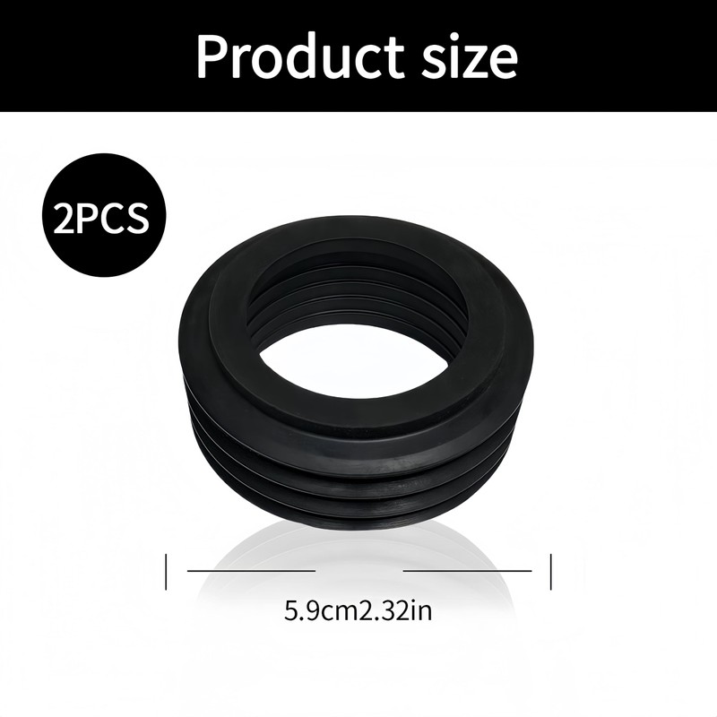 Flush pipe connector seal for flush-mounted cistern, rubber sleeve, inner