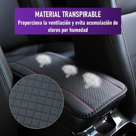 Funda Universal para Reposabrazos Central Tapete de automóviles Accesorio de Proteccion Impermeable de Piel Sintetica (Solo NEGRO)
